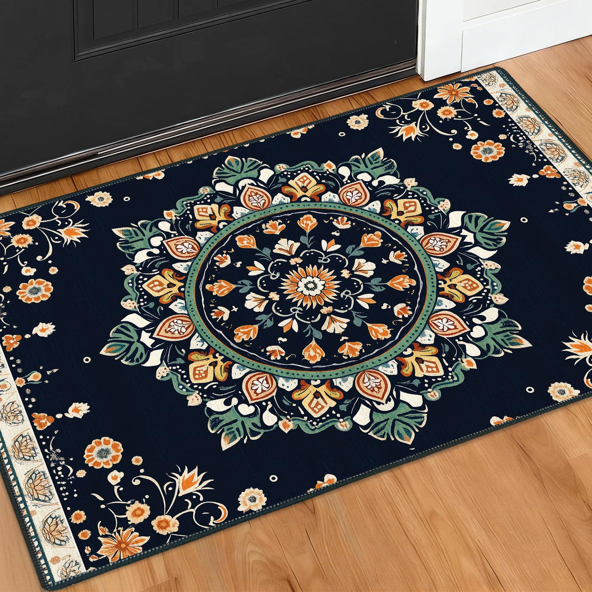 2x3FT Area Rug Bohemian Floral Mandala Entryway Rug (#20 / 2' x 3' (Rectangular))