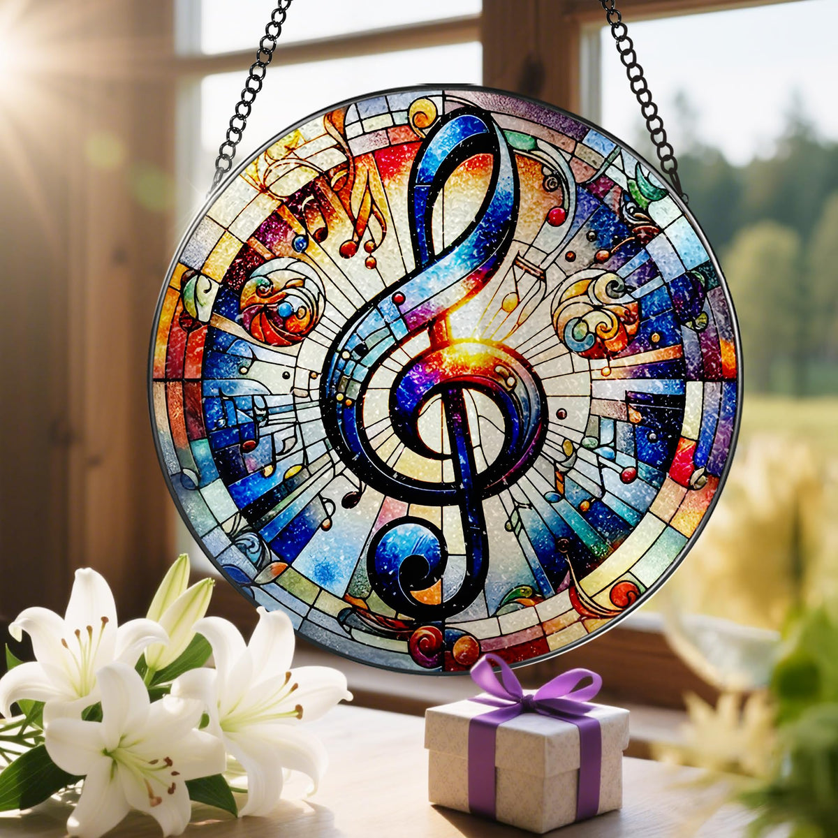 Stained Glass Window Hanging (Musical)