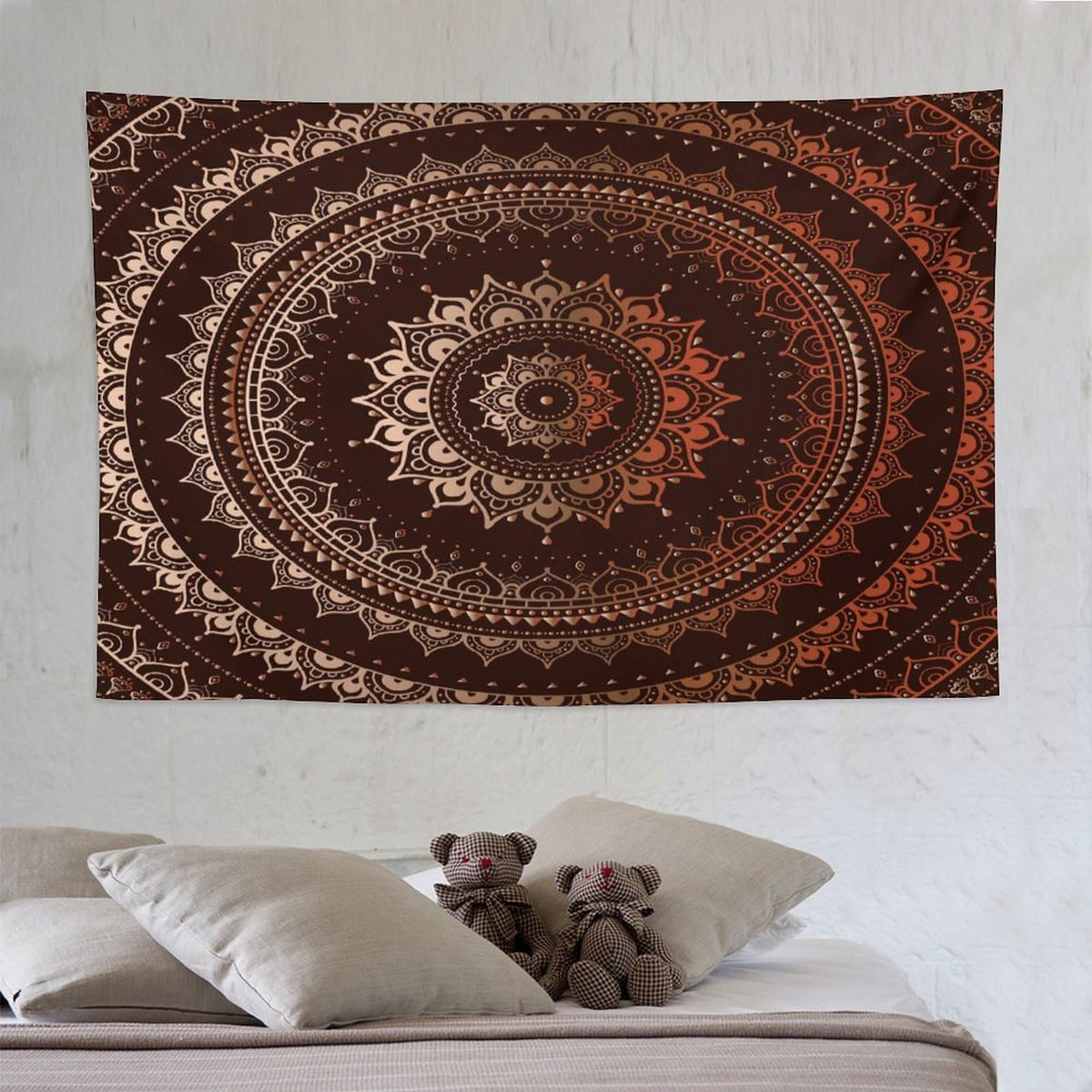 Mandala Tapestry Wall Hanging Enclosing Magic Circle Egyptian Folkloric Culture Pattern Tapestries Home Decor for Living Room Bedroom Farmhouse Apartment Dorm 60"x90" (60"L x 90"W / Mandala-43)