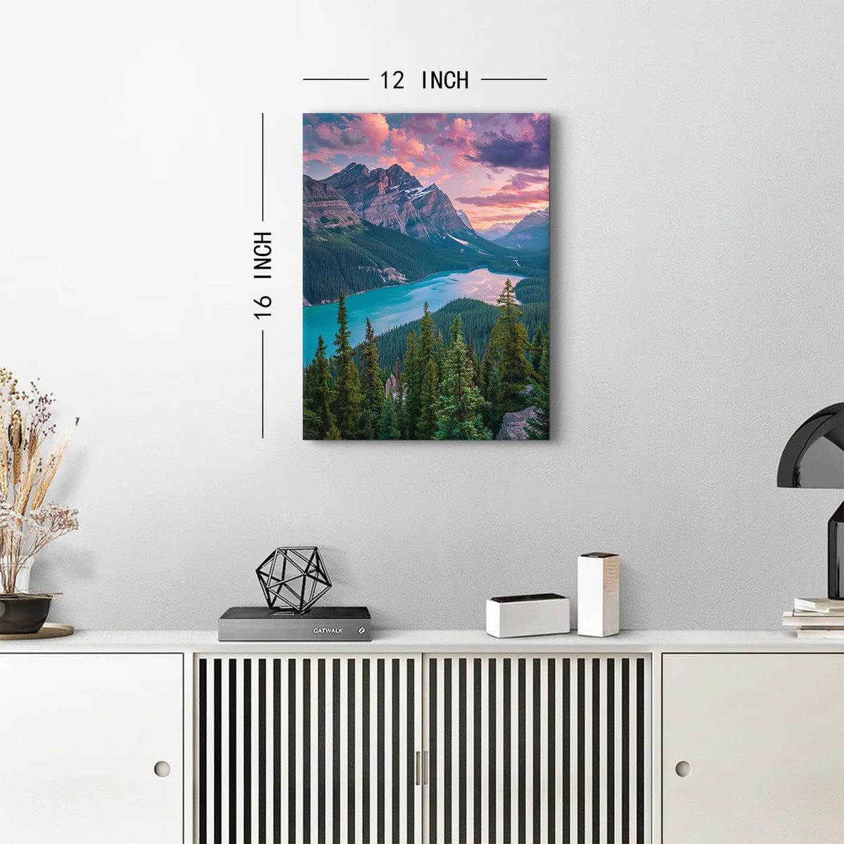 Mountain Wall Art Banff National Park Posters Rocky Mountains Pictures Wall Decor Nature Forest Landscape Canvas Prints Moraine Lake Scenery Painting for Living Room Bedroom Home Decorations 12x16" (16"L x 12"W / Baff National Park)