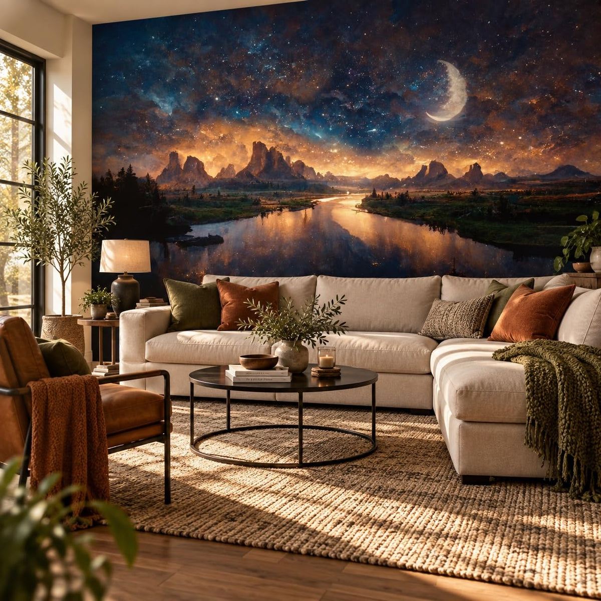 Peel Stick Wall Mural Wallpaper Night Sky 118"x82" Decor A27 (A27 / 118" x 82")