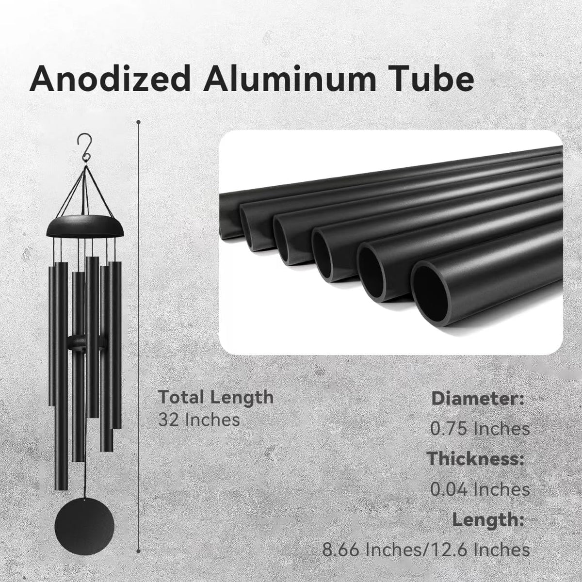WindChimes Outdoors (Black / 32“)