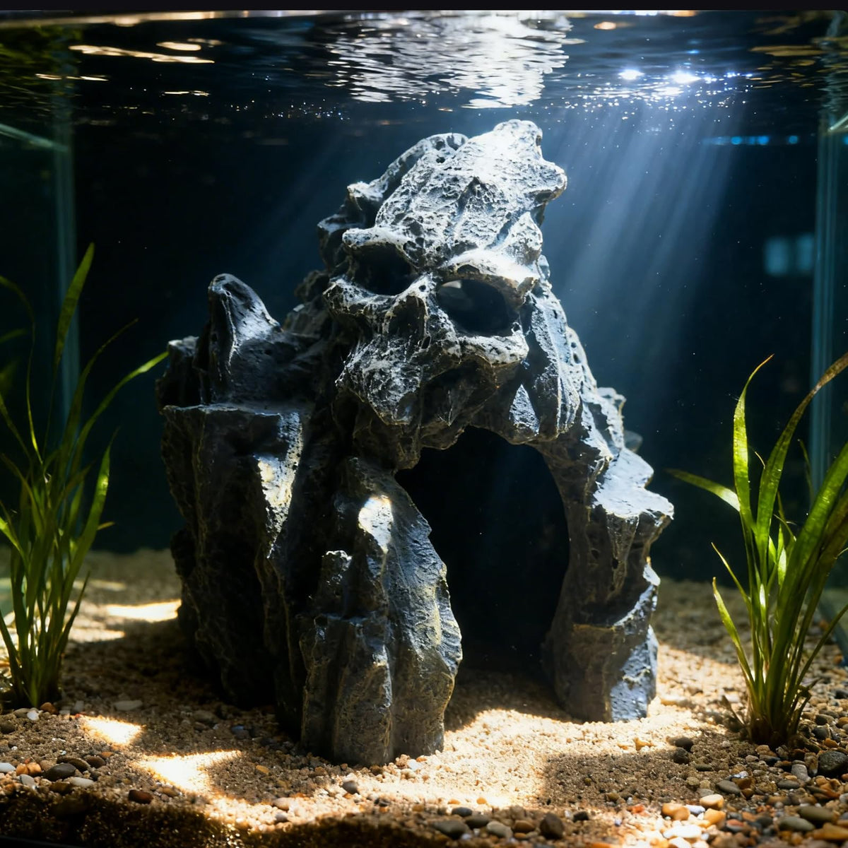Fish Tank Decorations (Dark Gray Mountain)