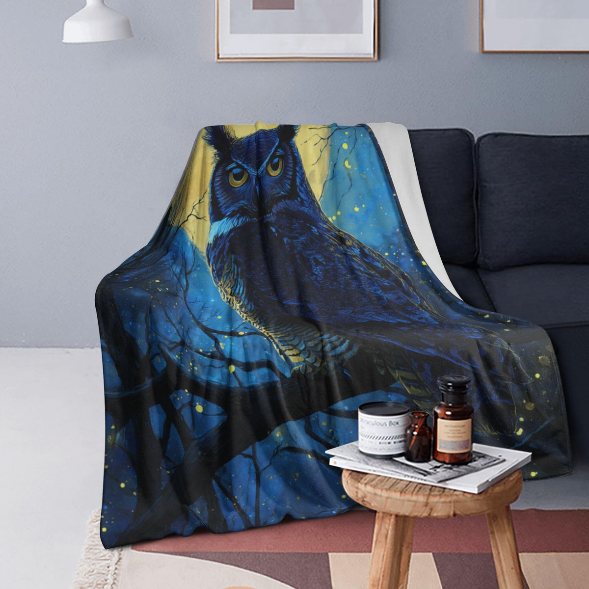 Owl Fleece Throw Blanket Animal Gifts Room Decor 30"x40" (Owl / 30"X40")