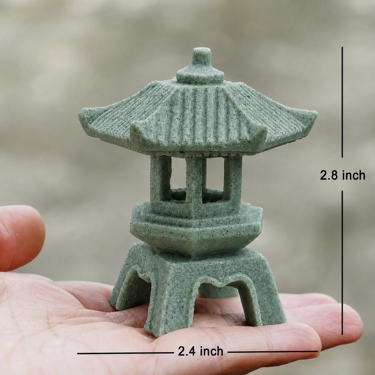 Japanese Pagoda LED Lamp Statue Figurine LED Lantern Pagoda Statue Figurine (Style C)