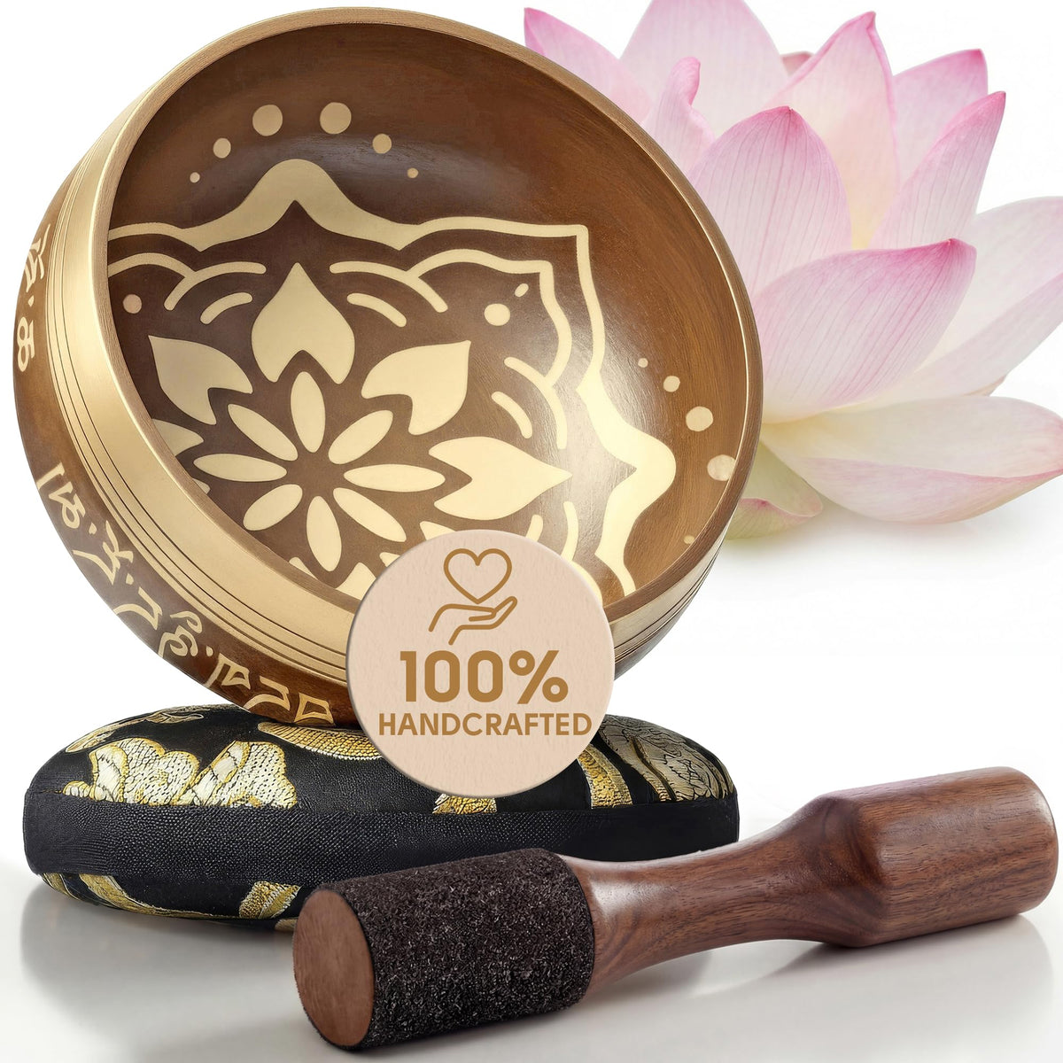 Tibetan Singing Bowl Set (Matte Gold / Without Case)