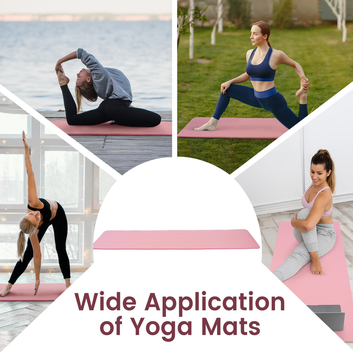 1/2-inch Thick High Density Exercise Yoga Mat with Carrying Strap (Pearly Pink)
