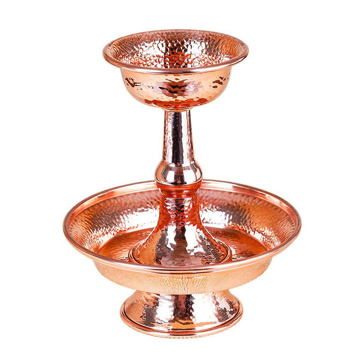 Tibetan Buddhist Metal Offering Bowl Intricate Carvings Buddhism Supplies Temples Worship Cup for Cultural Collectors Meditations Ornament (L)