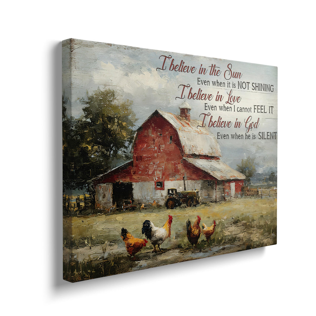 Farm Canvas Wall Art Rustic Farmhouse Print Painting Framed ArtWork 16"x24" (Farm / 24"L x 16"W)