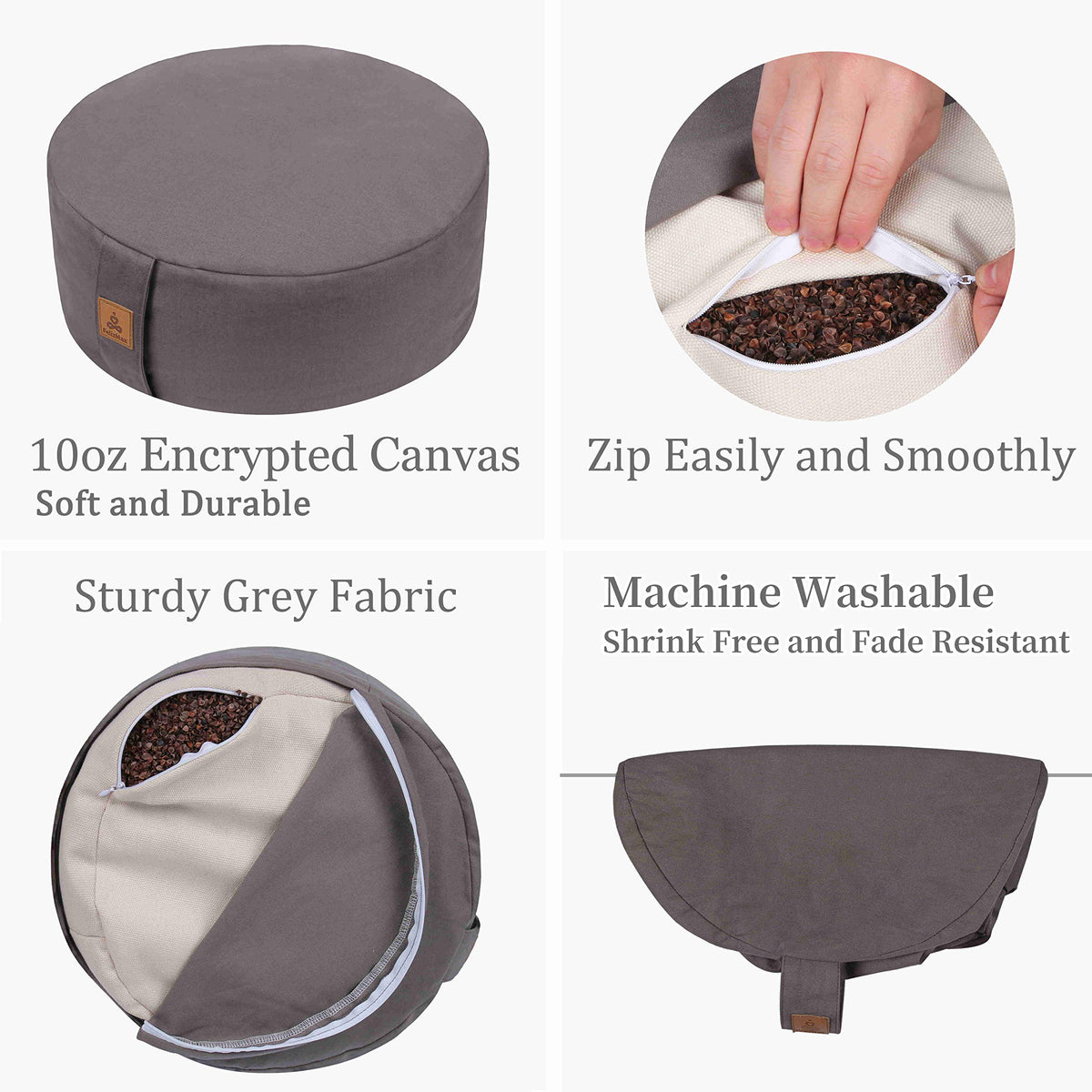 Zafu Buckwheat Meditation Cushion (Purple / 16"x16“x5")