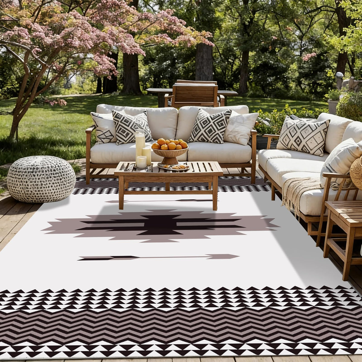 Vintage Outdoor Rug 6x9 ft Waterproof Plastic Mat for RV Patio (Navajo Arrow / 6x9 Feet)