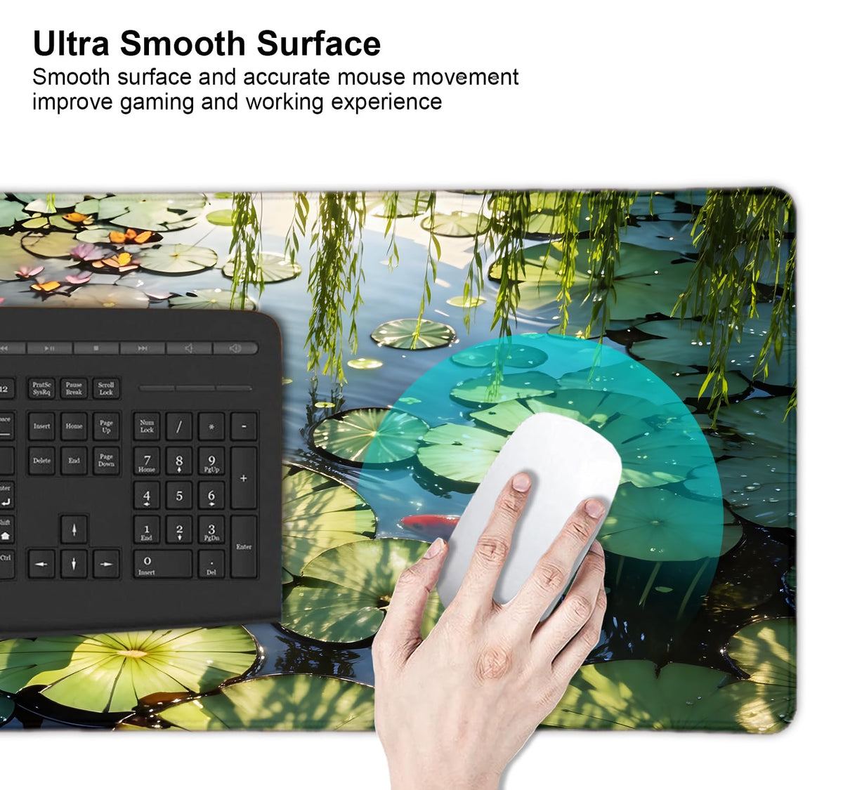 Extended Large Gaming Mouse Pad (Koi Fish Lotus)
