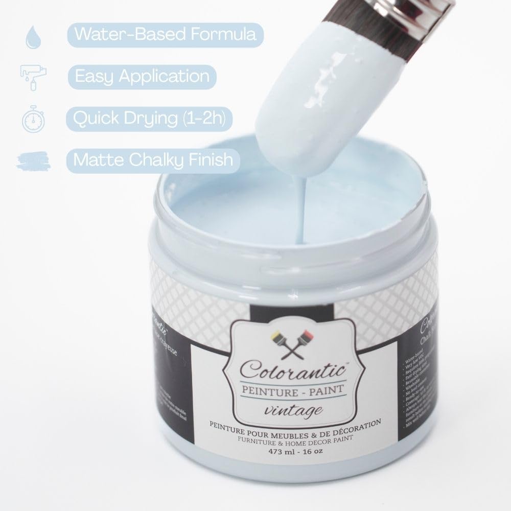 Vintage Chalk Based Paint for DIY Furniture and Home Decor Craft Art (Nautical / 32 Fl Oz (Pack of 1))