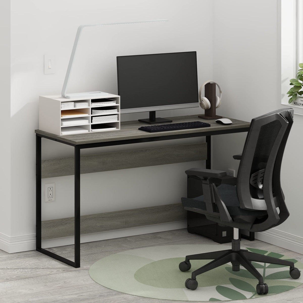 Moretti Modern Lifestyle Enhanced Study Desk (French Oak Grey / 52 inches)