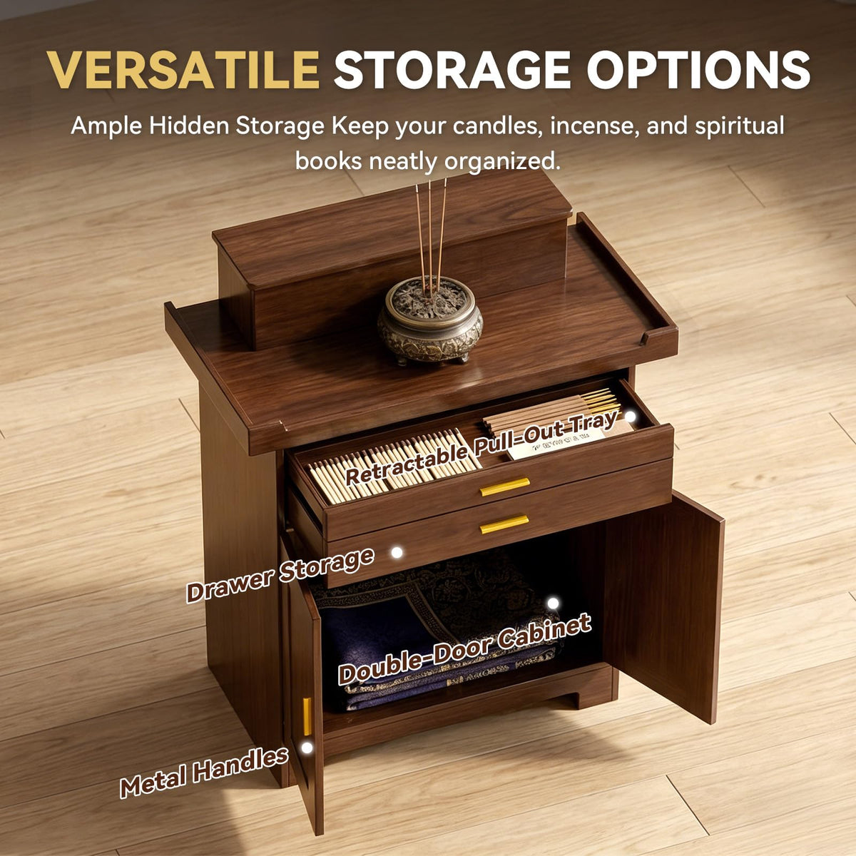 Altar Table with Storage (Walnut / 31.5" (80 cm))