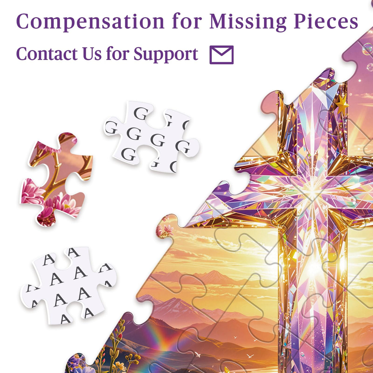 1000 Piece Jigsaw Round Puzzle for Adults (E-golden Twilight Cross)