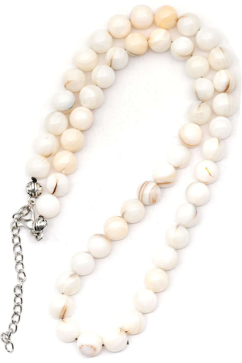 Natural Mother of Pearl Beaded Choker Necklace (Mother of Pearl / 32 Inches)