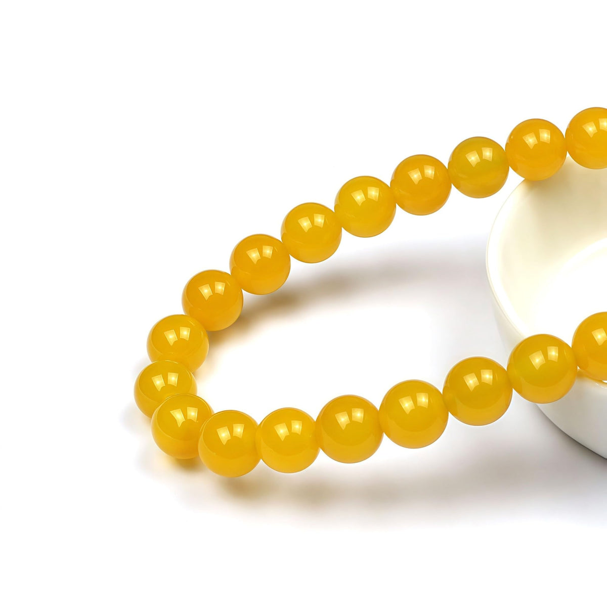 7A Round Natural Yellow Agate Beads Stone Loose Beads for Necklace Bracelet Charms Jewelry Making 15" (Yellow Agate / 4mm)