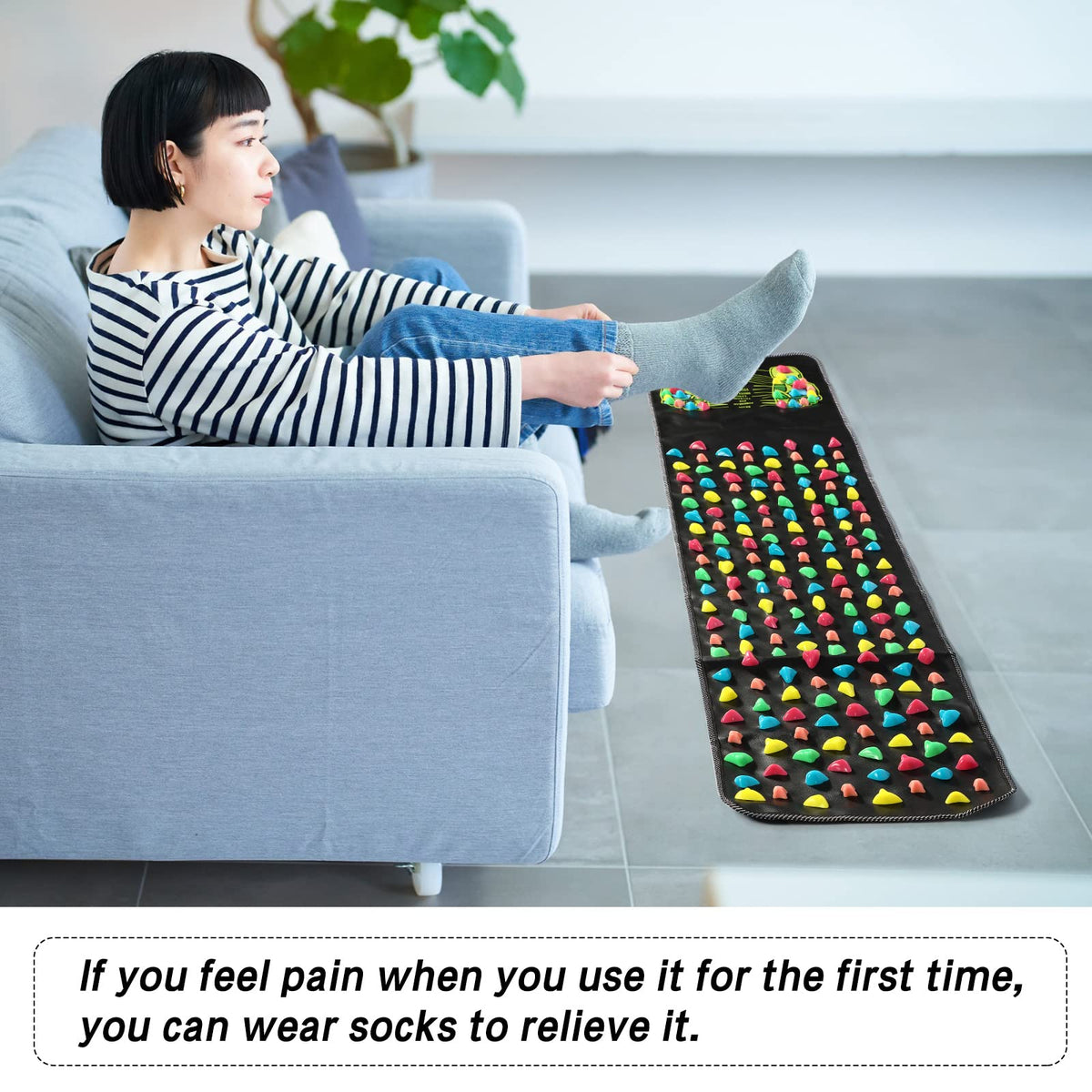 Foot Acupressure Mat Walk Stone Road (68.9 x 13.78 Inch)