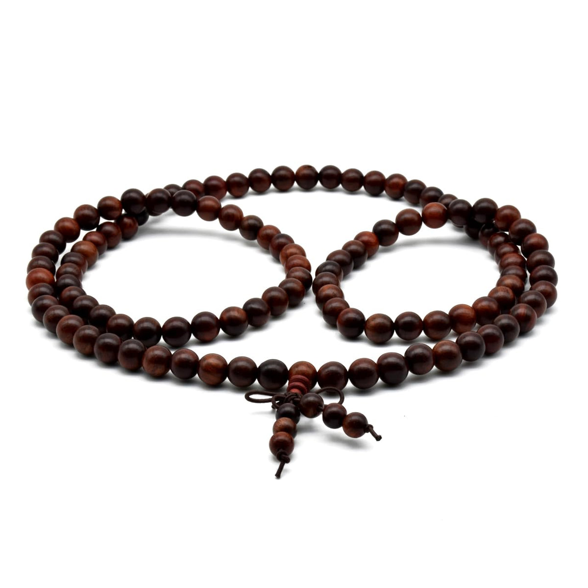 Unisex Natural Rosewood Prayer Beads Buddha Buddhist Prayer Meditation Mala Necklace Bracelet (8mm 108 beads)