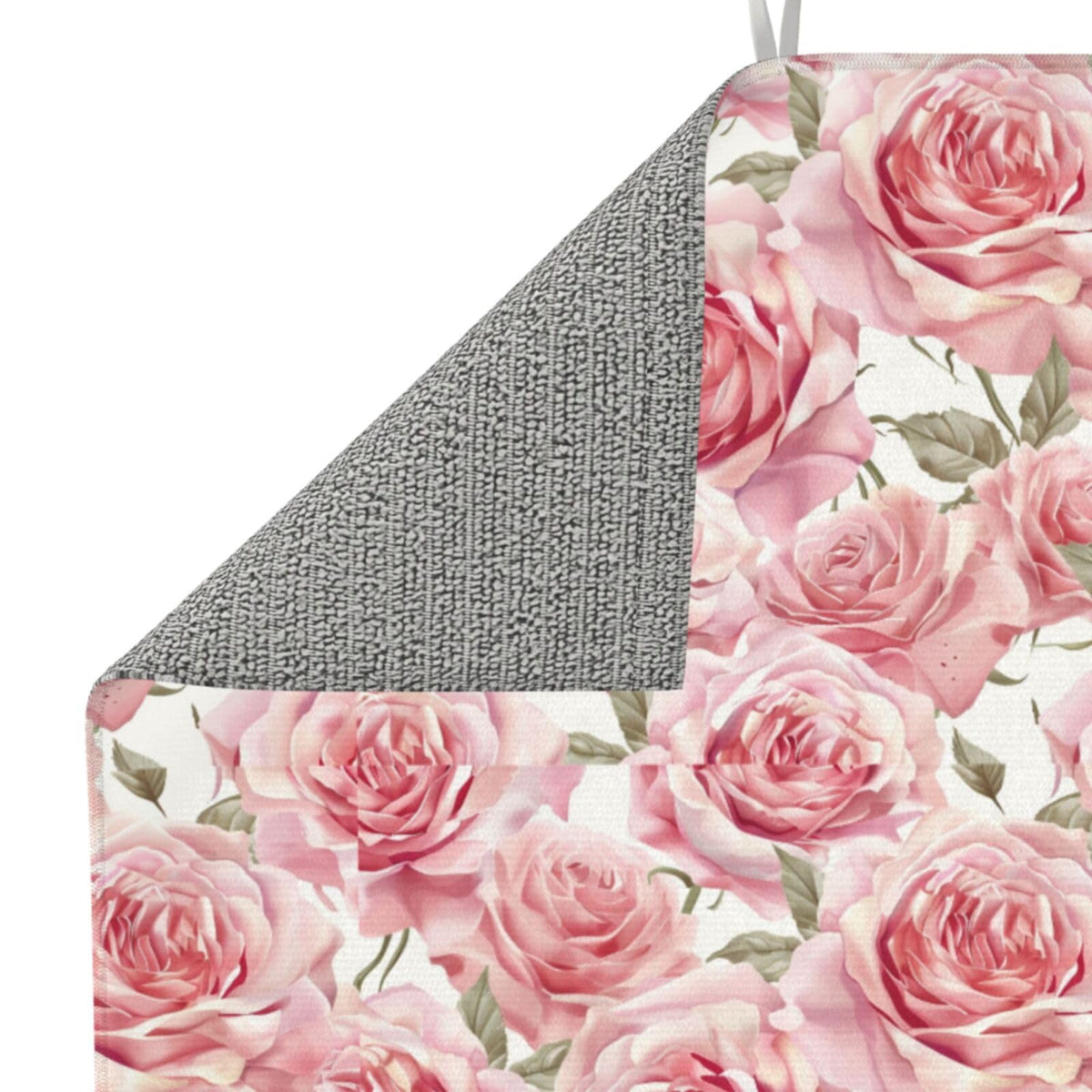 Pink Rose Dish Drying Mat For Kitchen Counter Romantic Floral Dry Mats Microfiber Dish Drainer Mat Protector Pad Absorbent Fast Drying Kitchen Must (Pink Rose / 18" x 16")