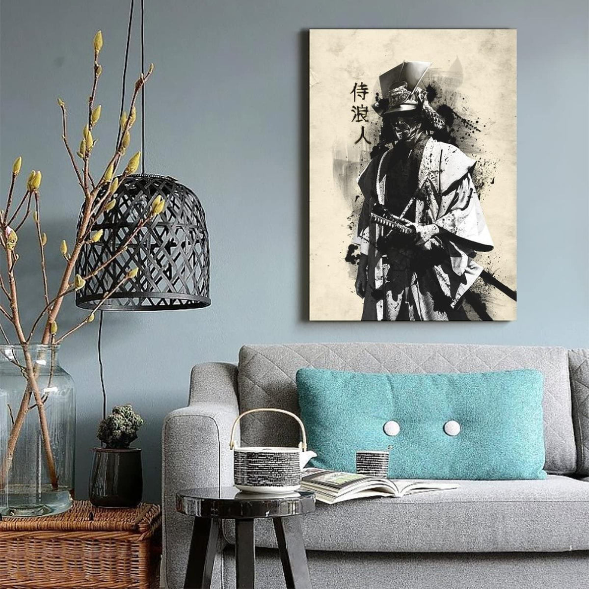 Canvas Poster Oil Painting Japanese Bushido Samurai Ronin Modern Character Wall Art Poster Prints Picture Decoration For Living Room Bedroom Unframed 12 x18 inches (18"L x 12"W / Unframe-4)