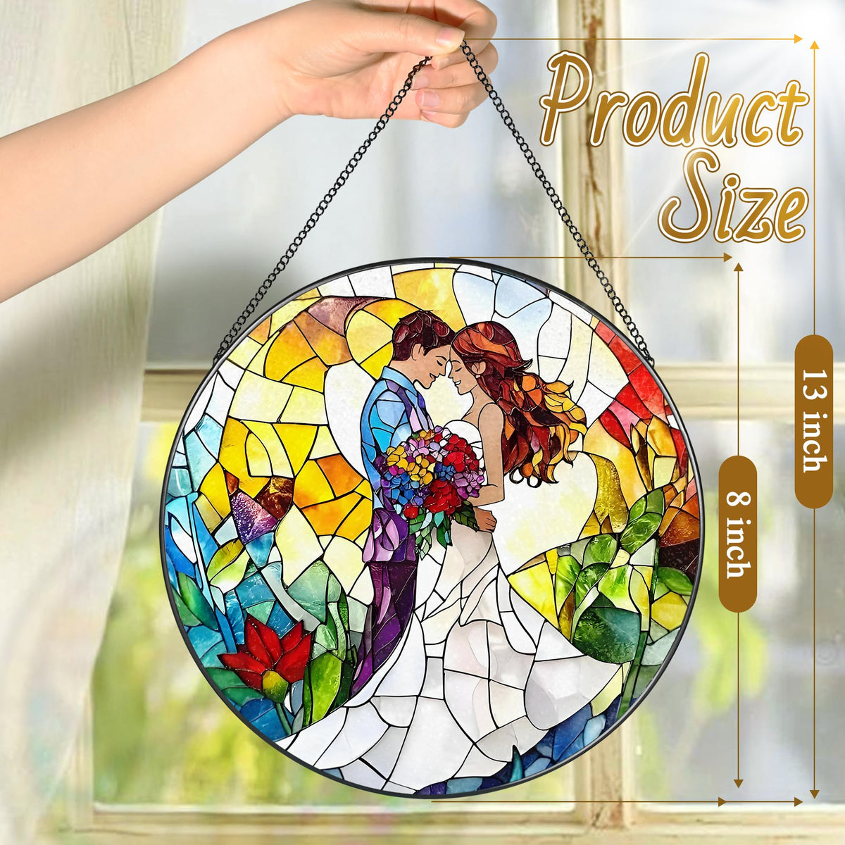 8'' Romantic Couple Wedding Sun Catcher Ornament (Romantic Couple)