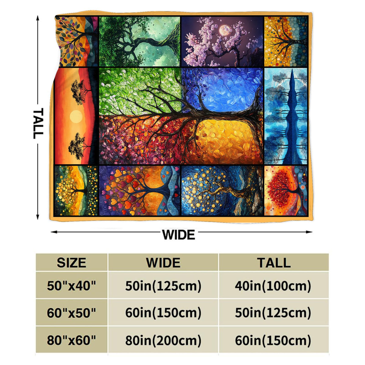 Tree of Life Throw Blanket (40"x50" / Colorful Tree)