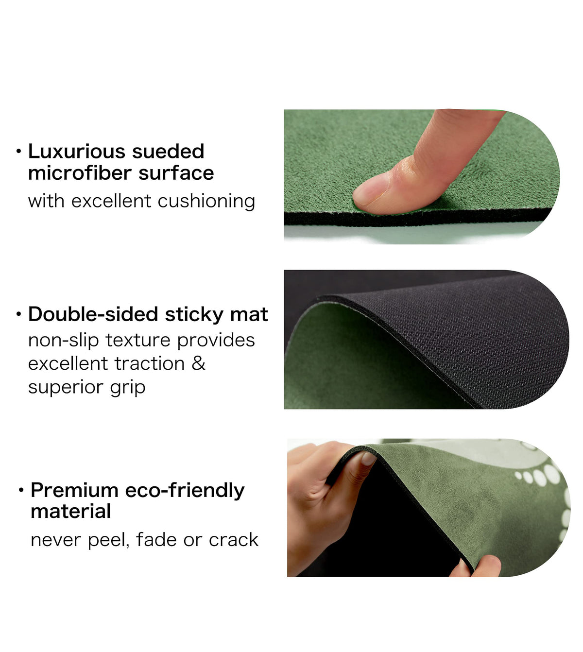 Large Round Yoga Mat 4.6’ x 3.5mm for Exercise Premium Extra Thick (green blossom)