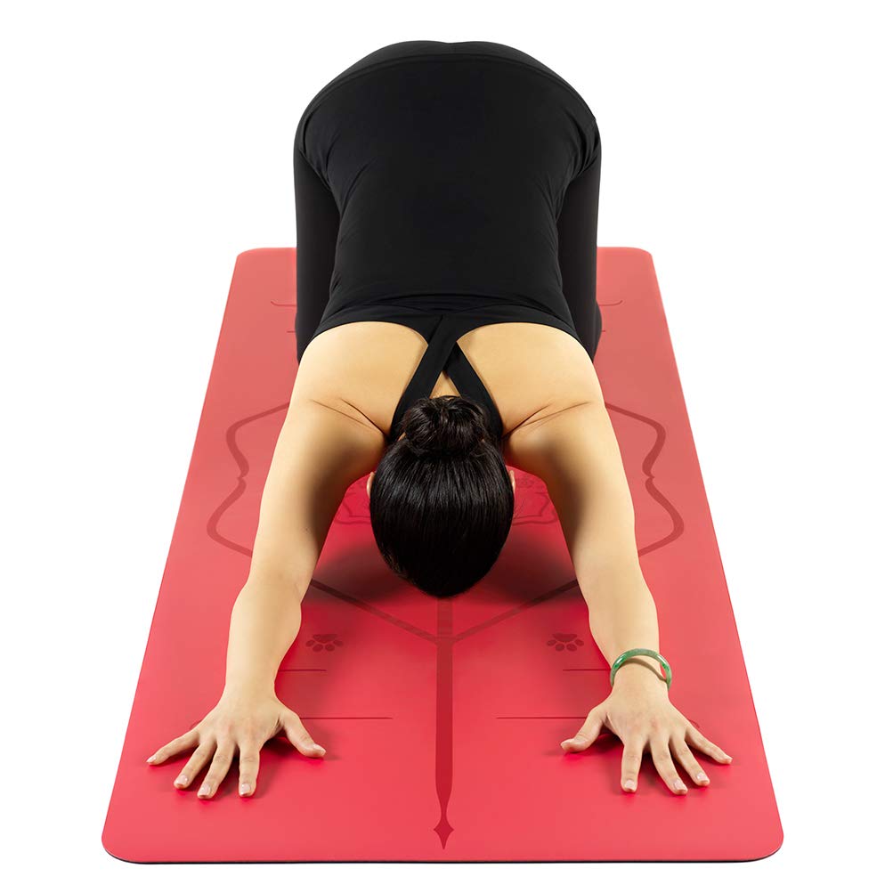 Year of The Dog Yoga mat ñ Patented Alignment System (Dog Red)