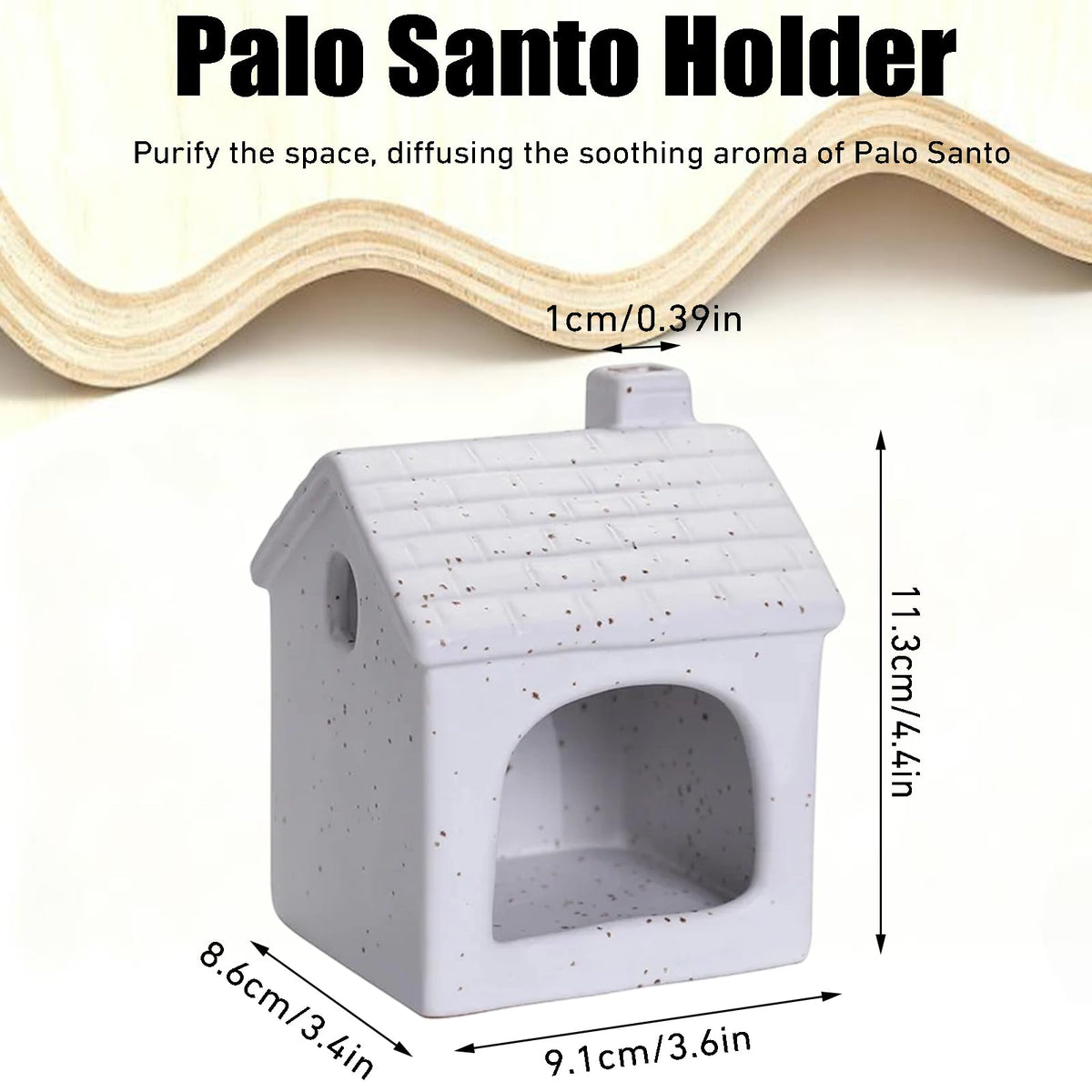 Ceramic Mini Chiminea Palo Santo Burner (White)