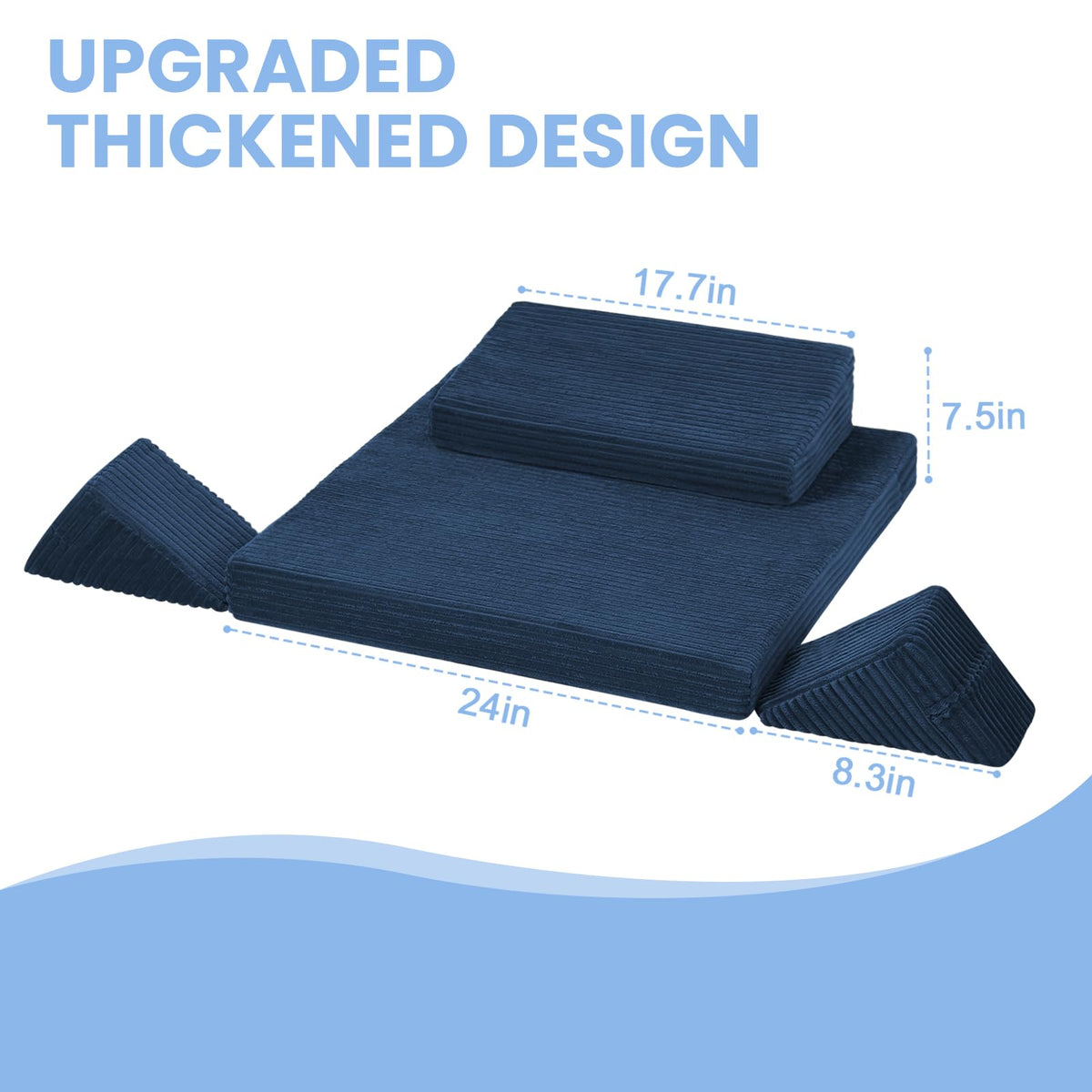 Meditation Cushion (Navy Blue / 24X24X4 Inch)