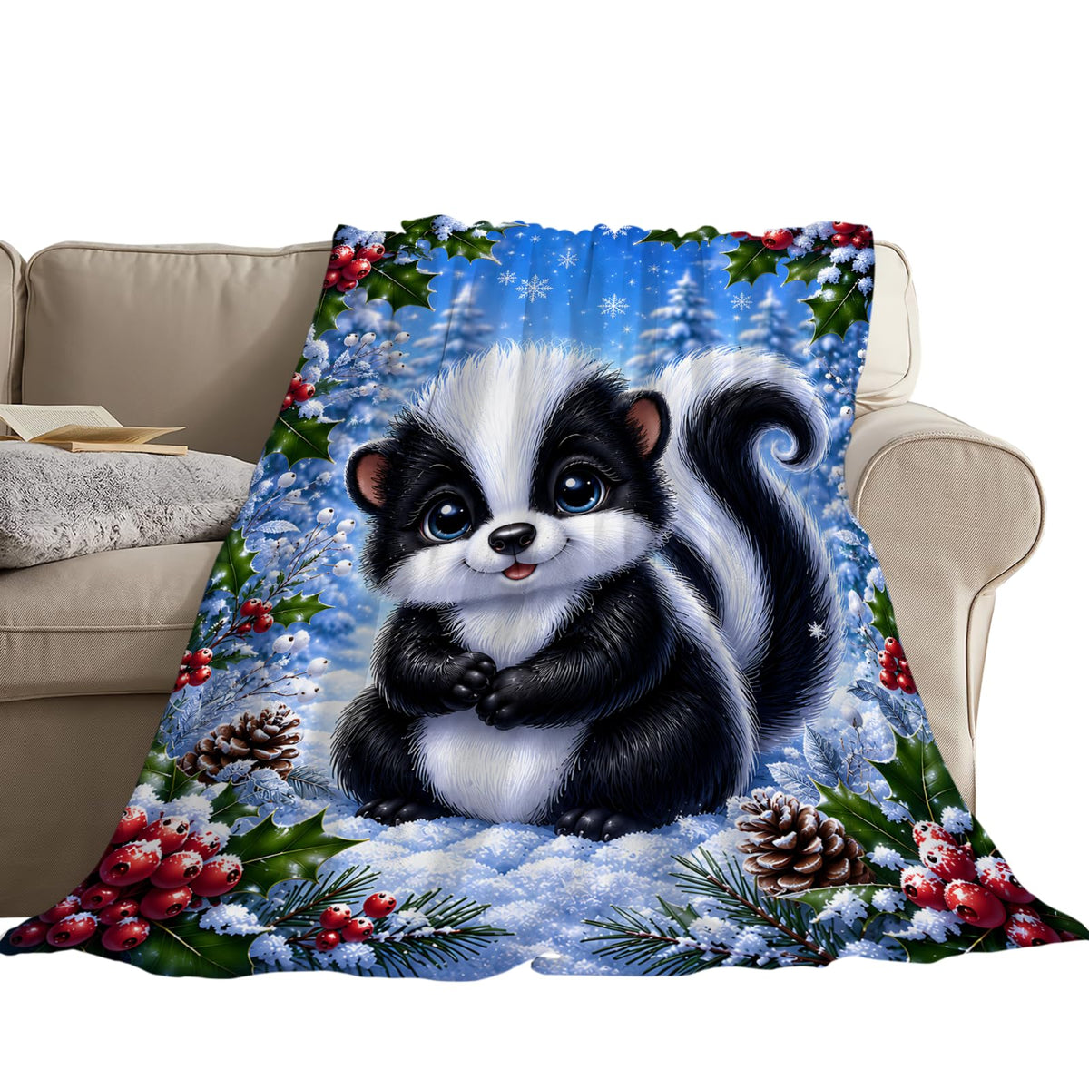 Christmas Skunk Blanket (60"x80" / Skunk)