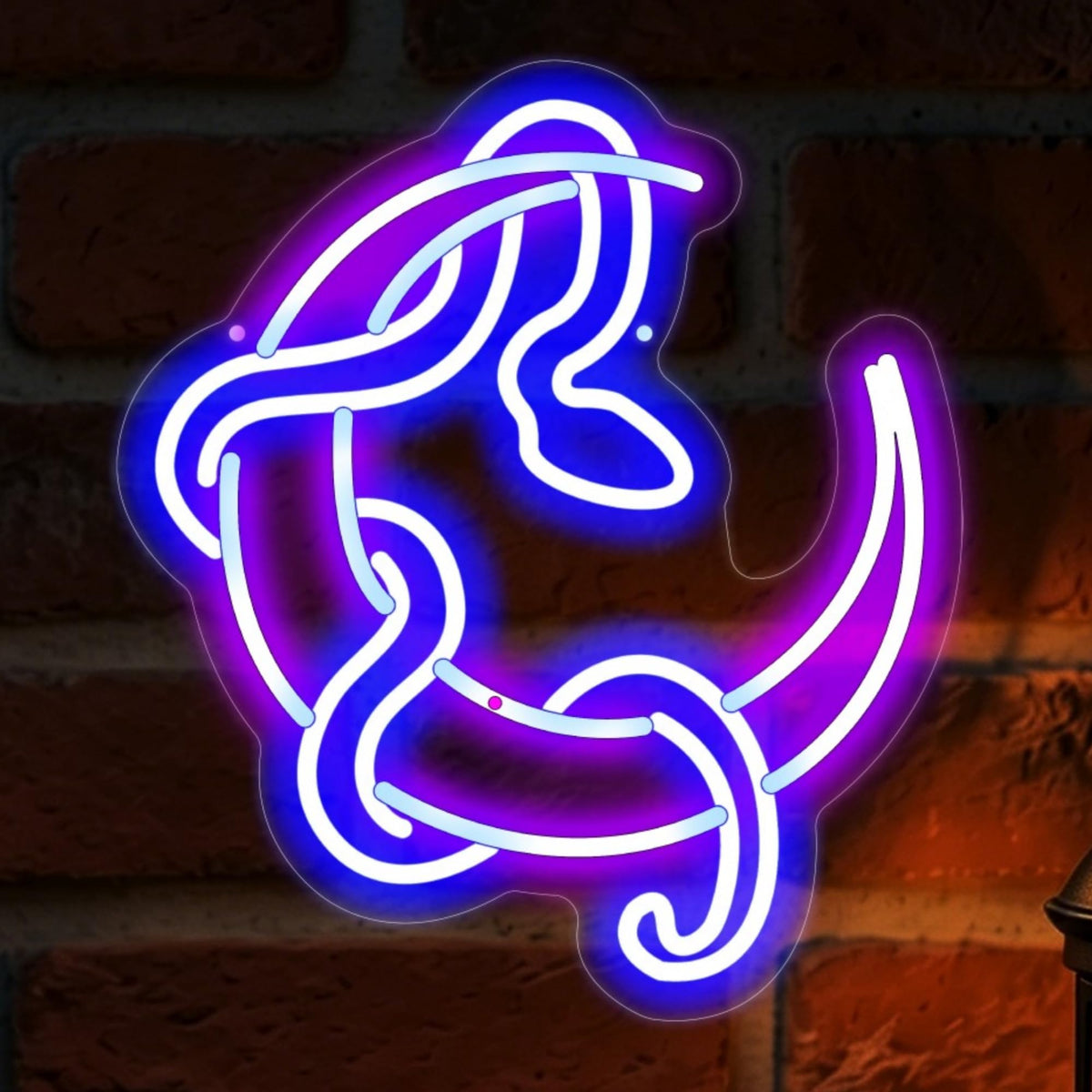 Snake On Moon Neon Sign Mystic Spiritual Space Wall Decor (Moon Snake-Purple)