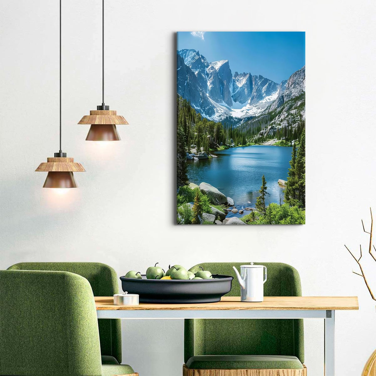 Nature Colorado Wall Art Mountain Wall Decor National Park Poster Modern Pine Trees Forest Lake Scenery Canvas Picture Prints Painting Photography for Living Room Office Artwork Home Decoration 24x36” (24"L x 36"W / RMNP08)