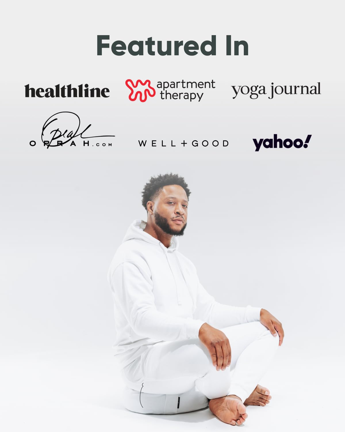 Mindful & Modern Large Meditation Cushion for Zafu Yoga (Round - White)
