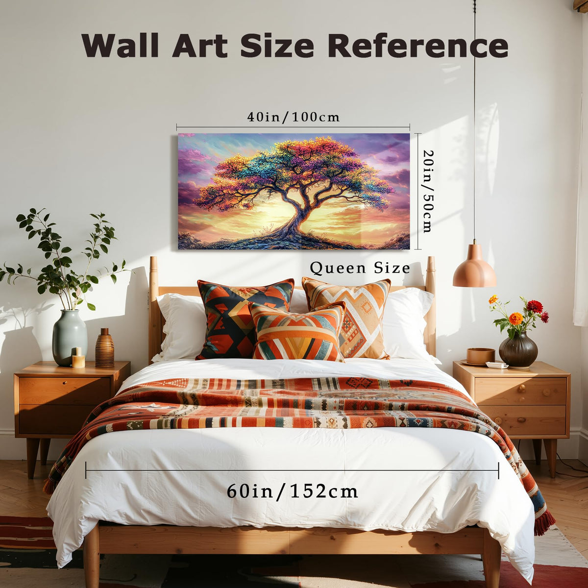 Colorful Tree of Life Wall Art (Mythical Tree / 40"L x 20"W)