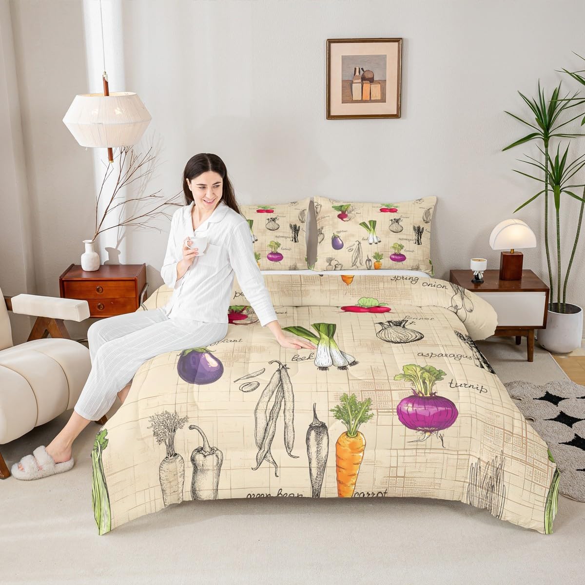 Vegetable Pillowcase Full Size 3 Pieces for Boys Girls Kids Teens (Multi 06 / Full)