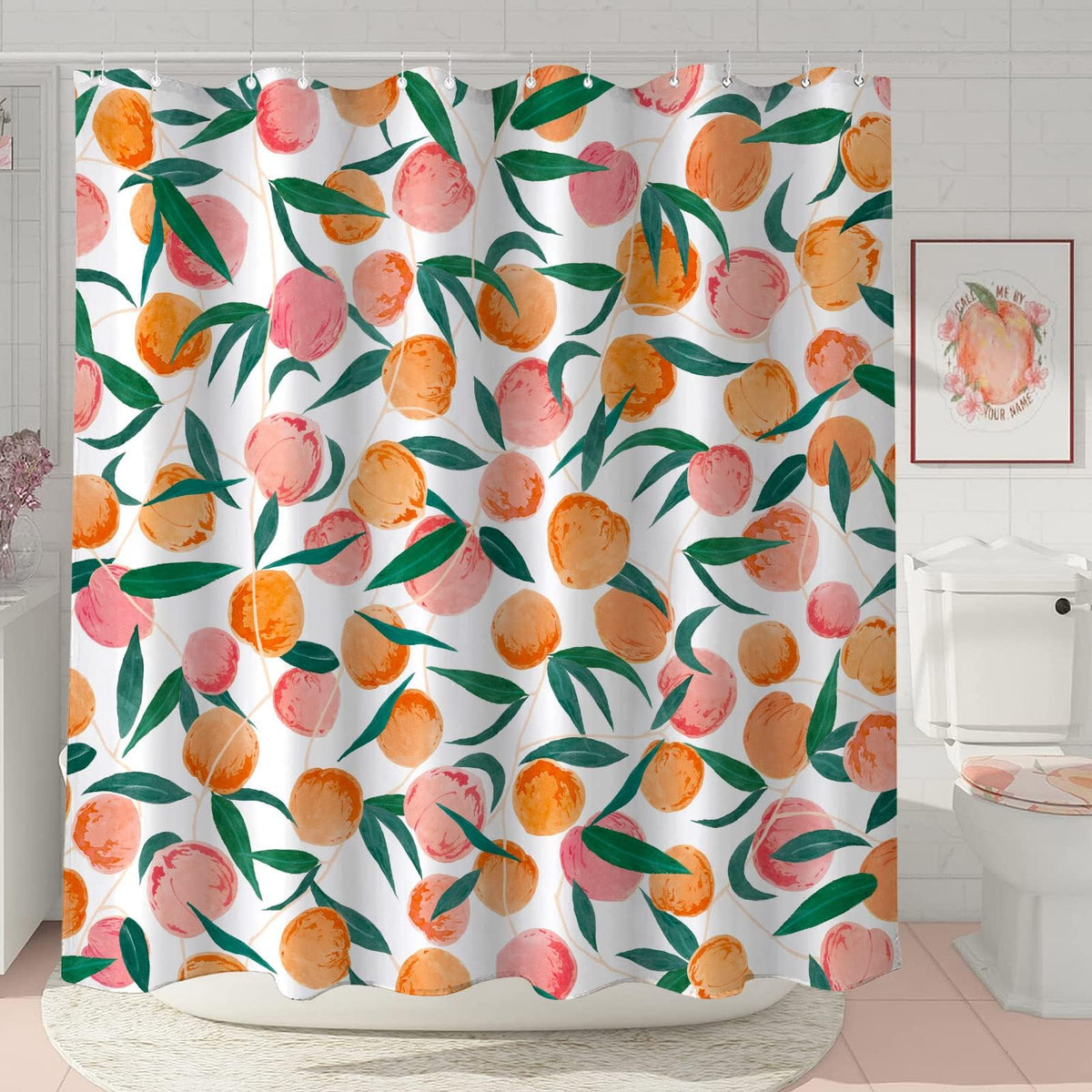 Peach Shower Curtain (Peach / 72"W x 78"L (Pack of 1))