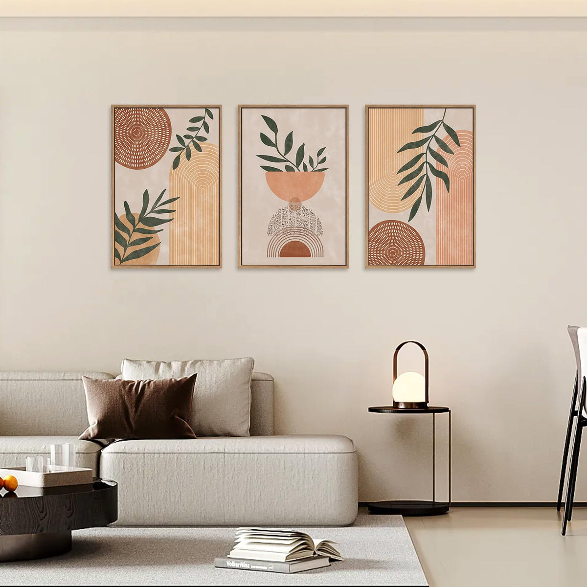 Framed Boho Wall Art Set of 3 (Botanical / 16"L x 24"W)