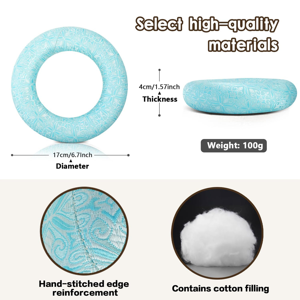 Singing Bowl Cushion for Crystal & Tibetan Singing Bowls (CyanBlue / 6.7 Inch)