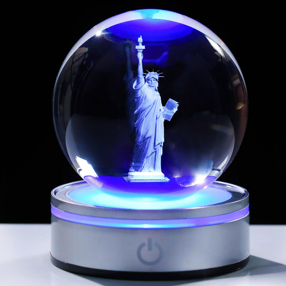 3D Crystal Ball Statue of Liberty Figurine New York Souvenirs (Liberty)
