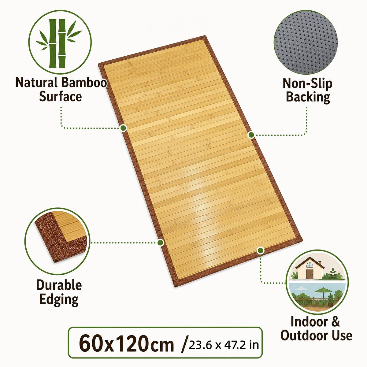 Area Rug Non Slip Roll Runner 47.2X23.6inches (1'11" x 3'11" (Rectangular))