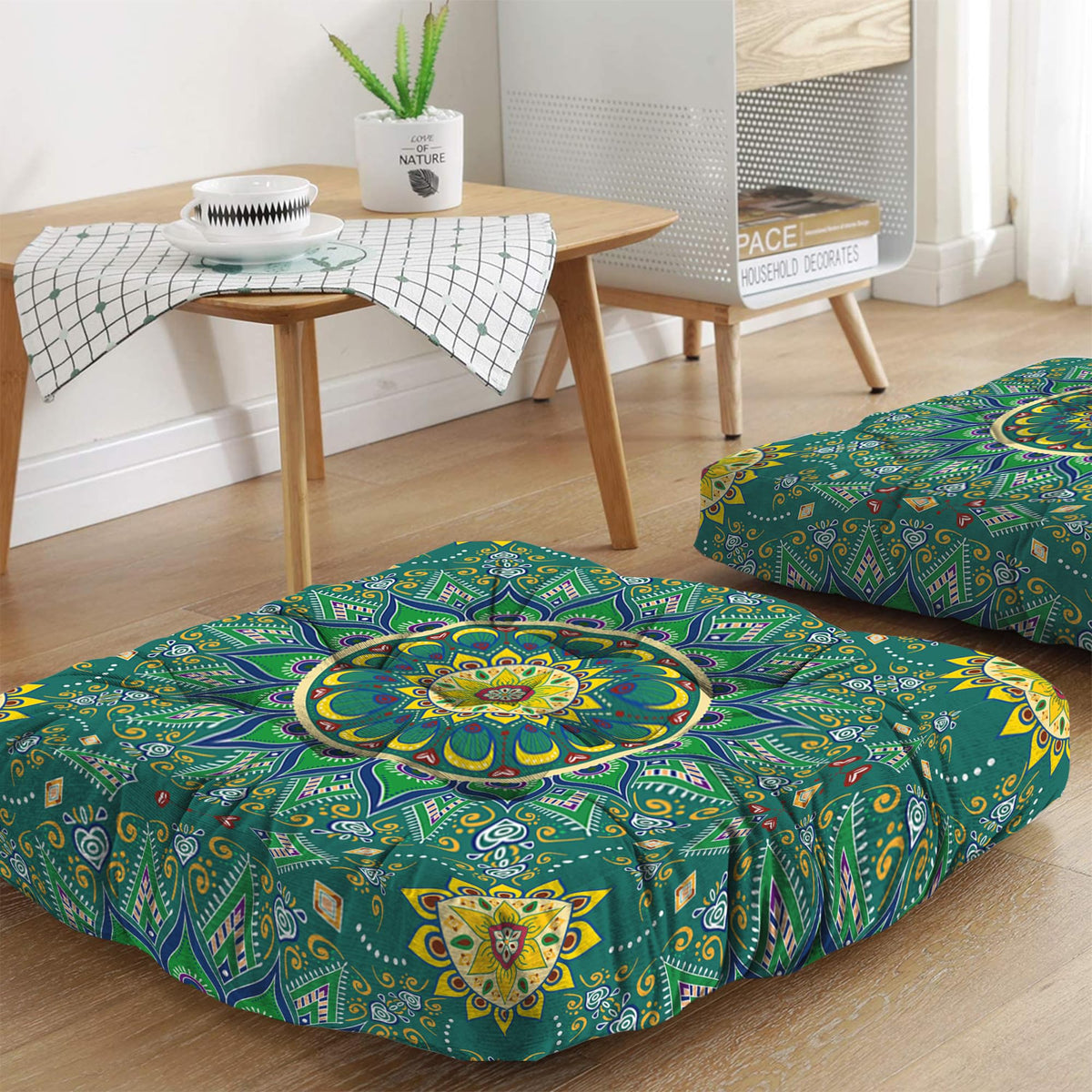 Mandala Meditation Cushion (07.mandala Meditation Cushion-1 / 22x22 inch square)
