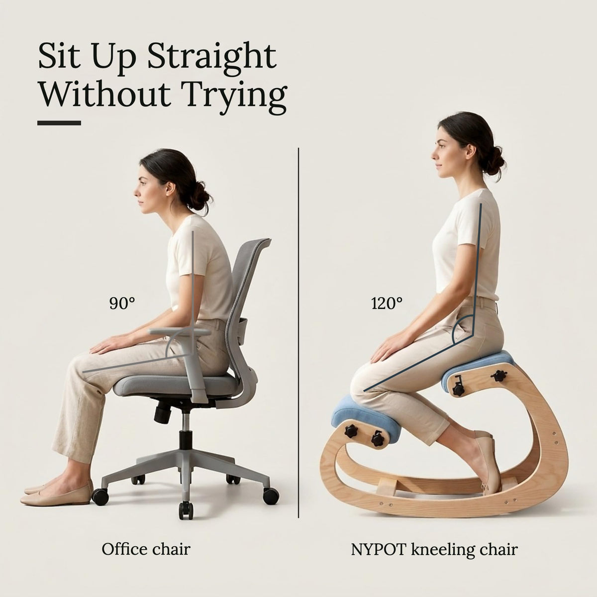 Ergonomic Kneeling Chair with Adjustable Seats (Dusty Sky Blue / Classic)