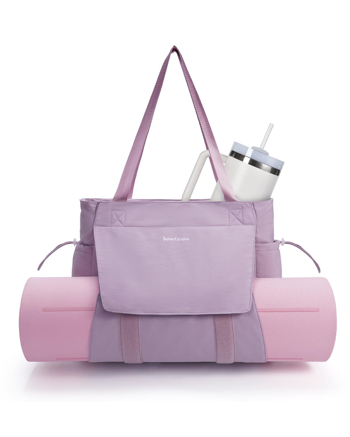 Yoga Mat Bag Waterproof Tote Gym Bag Mat Carrier W (Lavender)