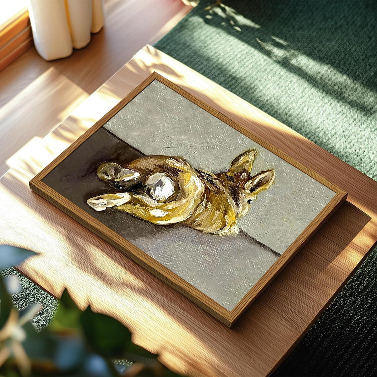 Framed Vintage Easter Bunny Wall Art (Cute Rabbit / 24"L x 16"W)
