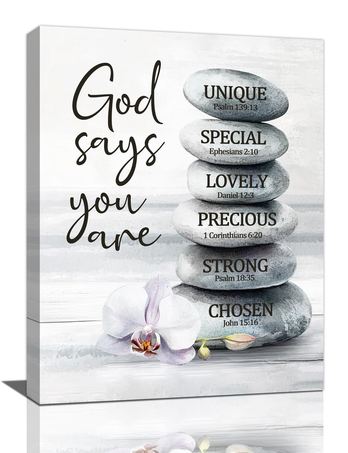 Zen Stones Wall Art God Says You Are Spiritual Meditation Calm Wall Decor Pictures Painting Canvas Prints Framed Home Artwork for Spa Yoga Room Bathroom Bedroom Office 16"x24" (Stones God Says You Are / 24"L x 16"W)