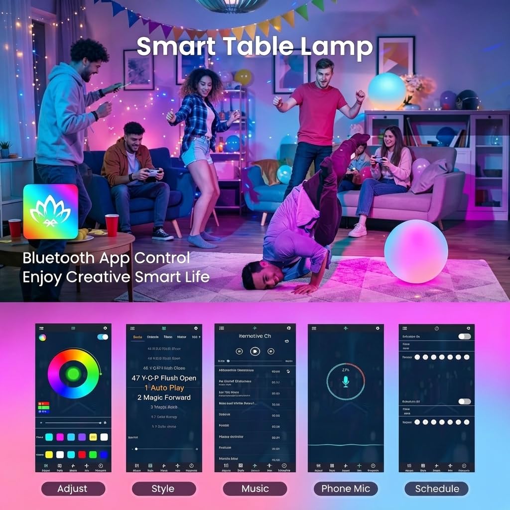 12 inch Smart LED Ball Lamp with APP & Music Sync (Corded 12-inch)
